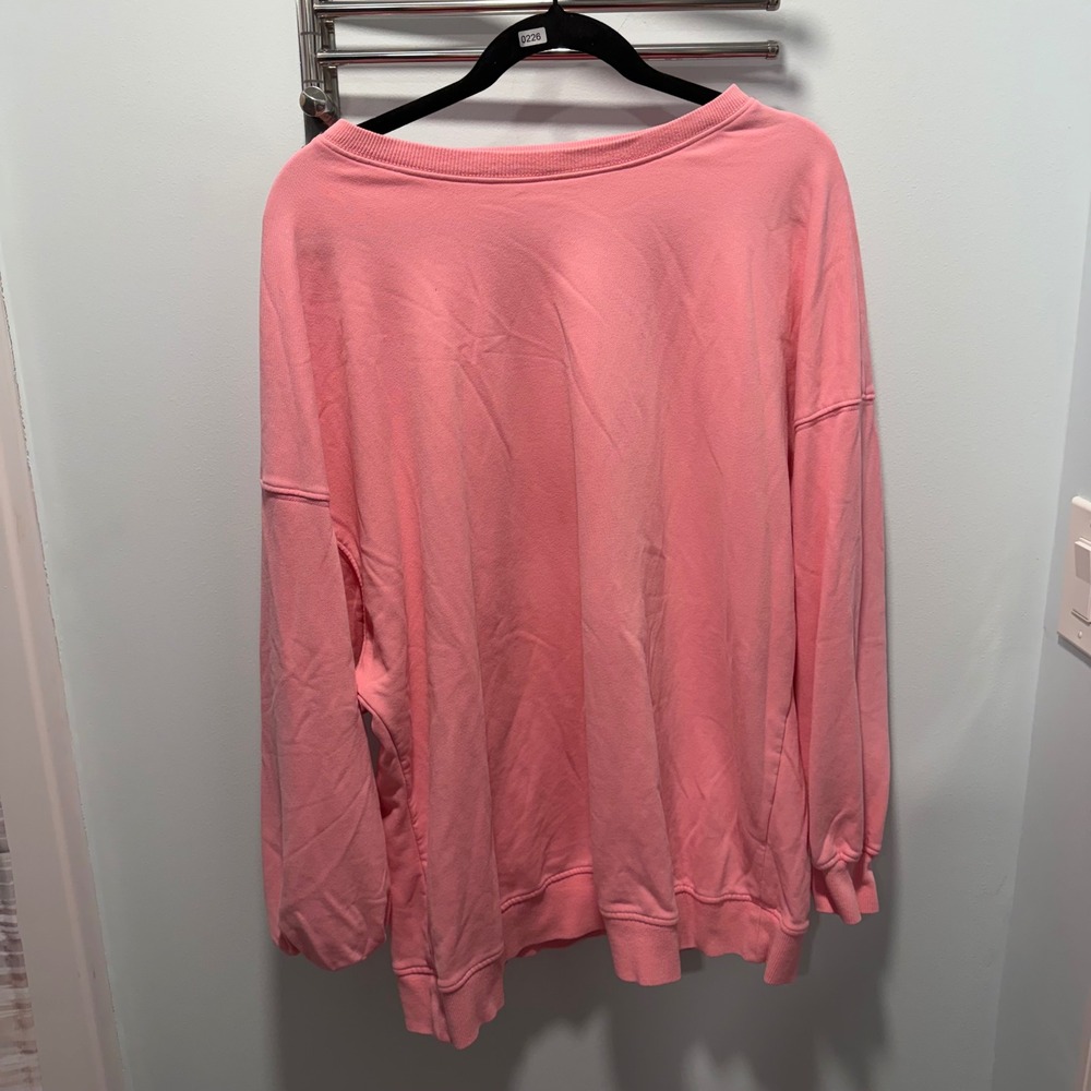 Pink Oversized Sweatshirt XL Relaxed Fit Casual Athleisure Loungewear